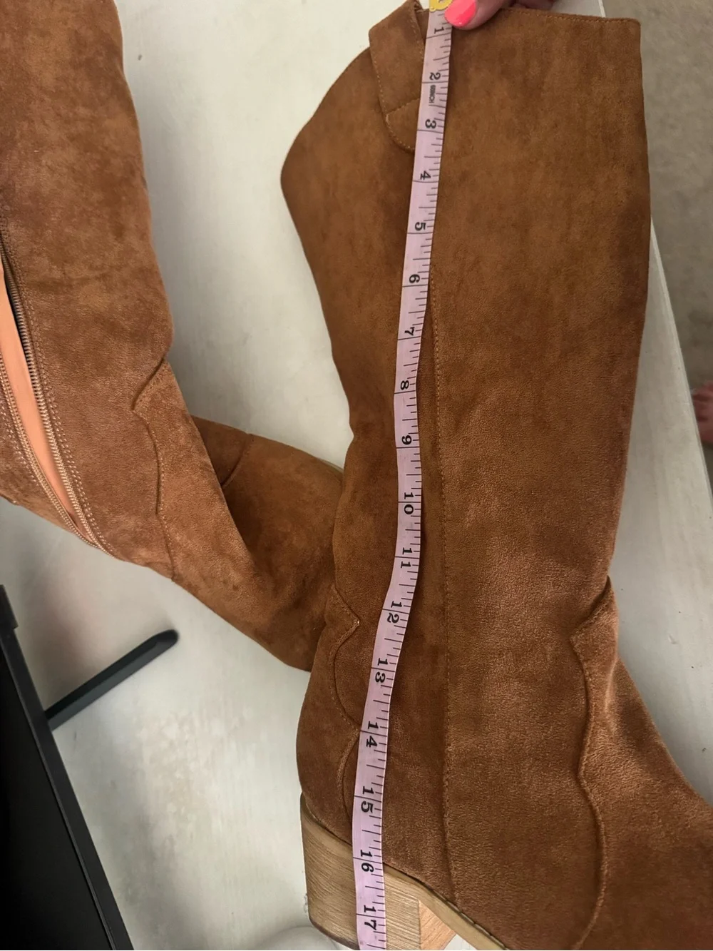 Women's Over-the-Knee Suede Boots in Tan